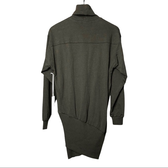 NWT REVOLVE x YFB Asymmetrical Hem Olive Turtleneck Tunic Sweater Mini Dress XS - Picture 6 of 8